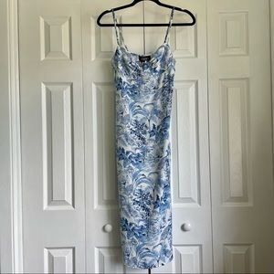 Blue and White Floral Midi